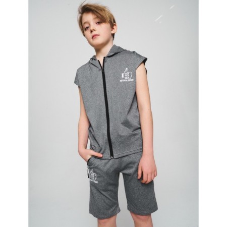Sports suit for a boy, height 170 cm, light gray color-6