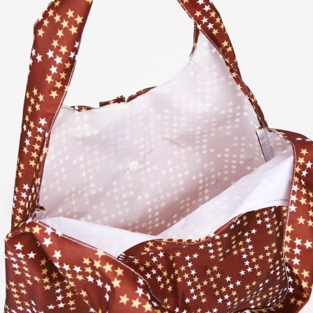 Household bag on the button, brown color-3