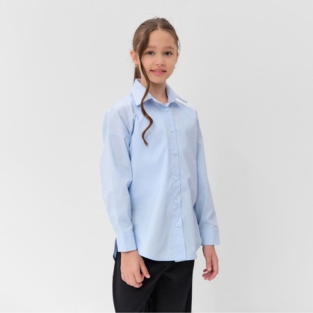 Shirt for girls minku color light blue, height 128 cm