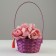 Wicker basket, d19 x 9 x 32 cm, purple, bamboo