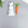 Decor on the stick "Rabbit in sprinkles with circles and carrot" set 2 pcs 15 cm