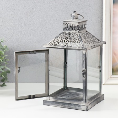Climber Metal Lantern "Geometric Patterns" 14x14x27 cm-2