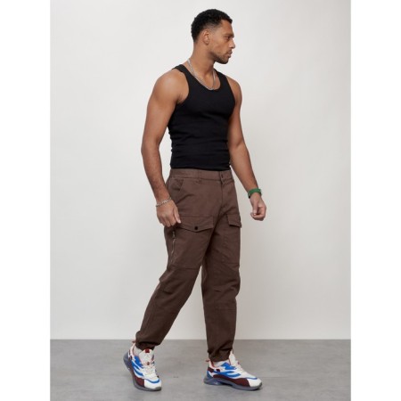 Cargo jeans men, size 50-52, brown color-8
