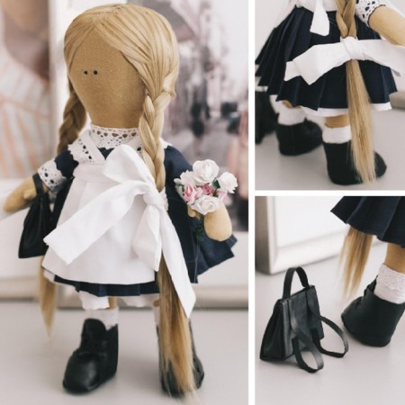 Sewing kit. Interior doll "Schoolgirl Ninel", 30 cm-4