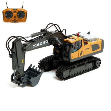 Excavator Radio -controlled "construction", metal bucket, works from the battery
