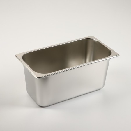 Gastrootiness 1/3 of stainless steel, 150 mm, 32.5 × 17.6 × 15 cm, thickness 0.8 mm