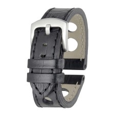 Watch strap, 22 mm, harness 80 mm, larynx 120 mm, genuine leather, black