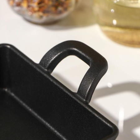 The cast -iron pan “Square. Deep ", 12.5 × 12.5 × 3.5 cm, with a cast -iron handle-4