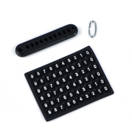 Torso key key with phone number, plastic, black-1