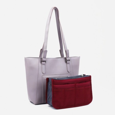 Cosmetic coat-organizer on zippers, burgundy color-3