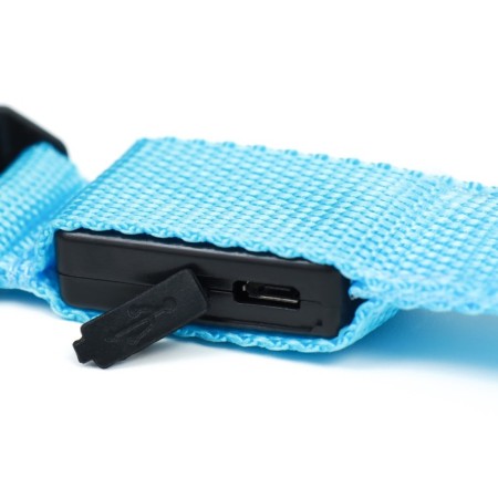 Collar with backlight, charging from USB, size L, Osh 41-52 cm, 3 modes, blue-10