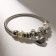 Bracelet with pearls "Margeri" heart, black and white color in silver, d = 6.5cm