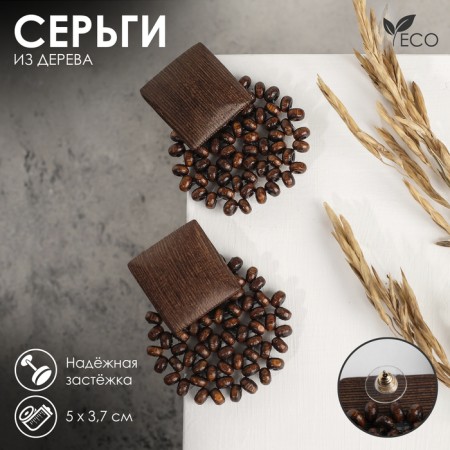 Vakanda earrings Square, brown color
