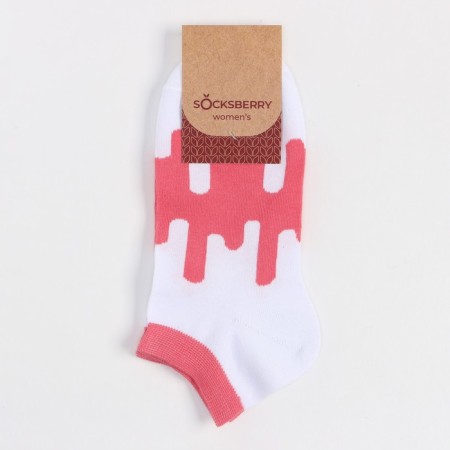 Women's socks, pink/white color, size 25-4