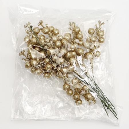 Decorative berries on a stick, gold, 4.5 × 4.5 × 20 cm-4