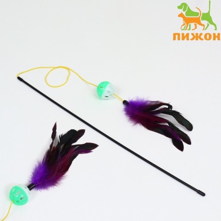 Domestico-board "Canary", 50 cm, green ball/white, purple feathers