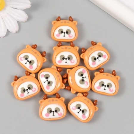 Decor for creativity plastic "Panda in a deer hat" 2.3x2.3x1 cm-2