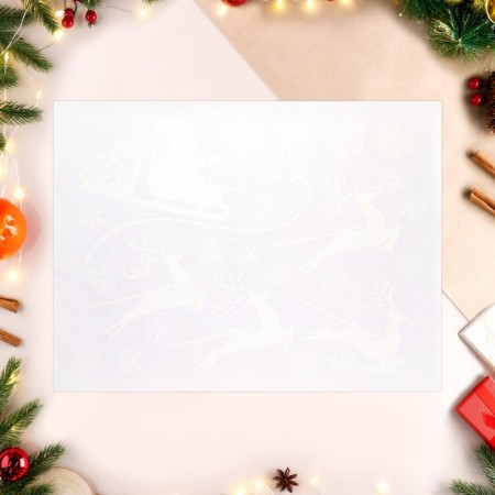 Stickers on the windows "New Year" Santa Claus with deer, 50 x 74 cm-1