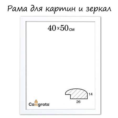 Frame for paintings (mirrors) 40 x 50 x 2.6 cm, wood, berta, white