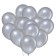 Latex ball 12 ", metal, set 12 pcs., Silver color