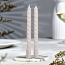Set of candles of twisted, 1.5x15 cm, 2 pieces, white