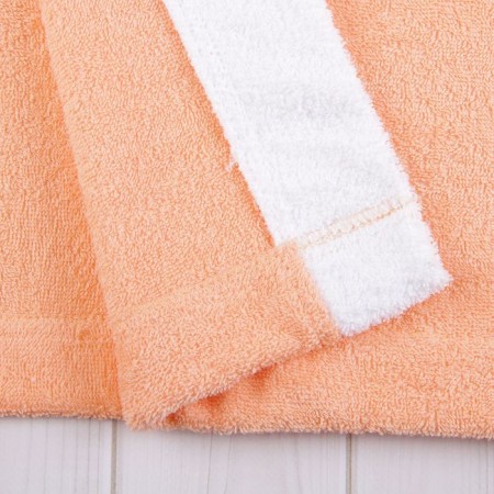 Women's bathrobe, size 46, white/peach, Makra-5