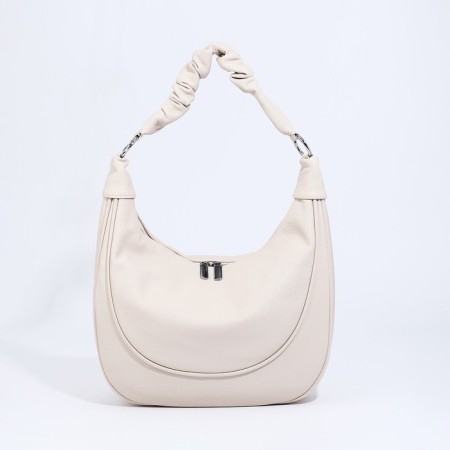 Load bag with lightning, external pocket, long belt, light-beige color