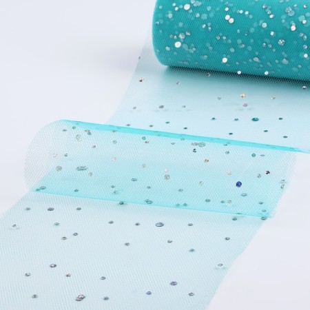 Fatin with sparkles, 15 cm, 11 ± 1 g/sq.m, 23 ± 1 m, tiffany color No. 43-1