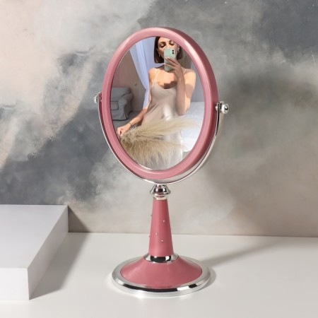 Mirror on the leg "Oval", bilateral, mirror surface 13.5 × 16.5 cm, color mix-2