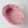 Wicker basket, d23 x 17 x 10/36 cm, pink, bamboo