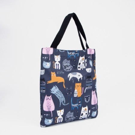 Set of a youth backpack from textiles, a shoper bag, blue color-5