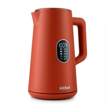 Electric KitFort KT-6115-3 kettle, plastic, Metal flask, 1.5 l, 1800 watts, red