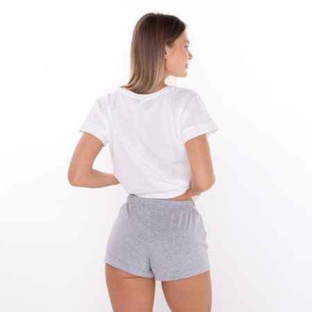 Home female "Coffee" (T -shirt/shorts), white/gray color, size 50-4