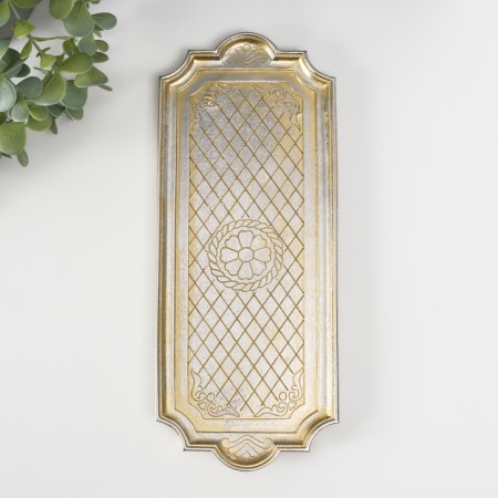 Interior polystone stand “Illusion. Flower” gold with a patina 28.5x11x1 cm-2