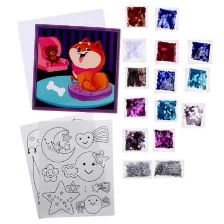 Set for creativity: applique sequins and coloring - stickers of "Smile"-2