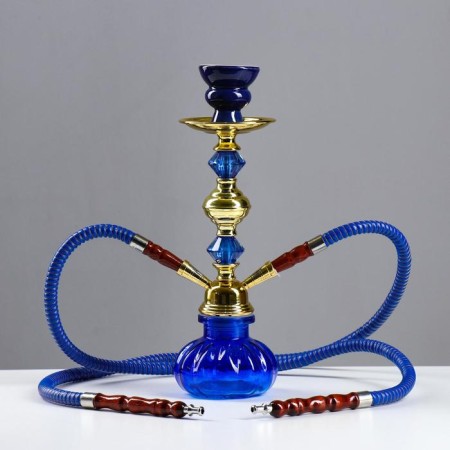 Hookah "Laguna", 33 cm, 2 tubes, blue