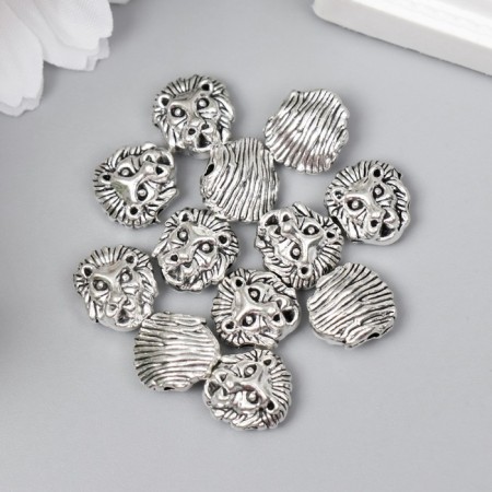 Busina for creativity Metal "Leo" silver G240B1187 1.2x1.1 cm-2