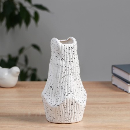 VAZ Coramics Table "Abner" bends, d = 6x4cm h = 17 cm, white-2