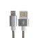 Lightning cable - usb, 2.1 a, metal braid, 1 meter, silver