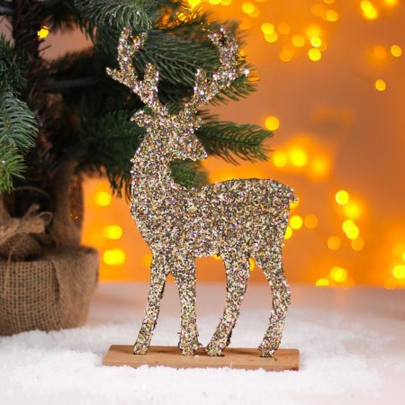 New Year's decor "Bright Deer" gold, 6 × 14 × 24 cm-1