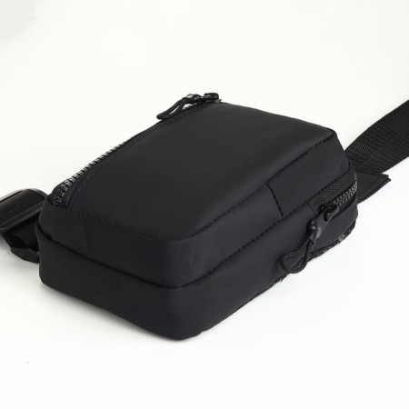 Slong bag from textiles, black color-2