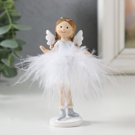 Souvenir Polystone "Angel-Land with braids, in a white skirt" Pooh 10x3x5 cm