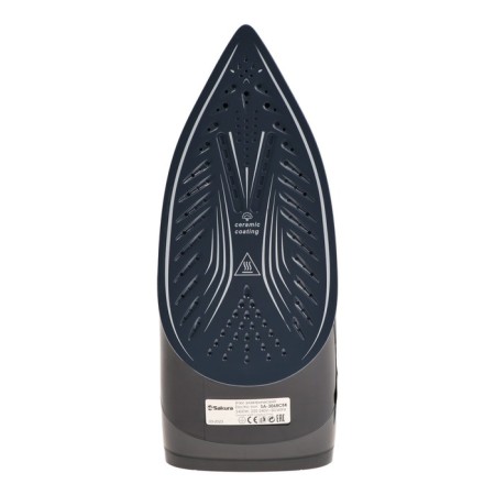 Iron Sakura SA-3068, 2400 watts, ceramic soles, 420 ml, steam blow, black and gold-2