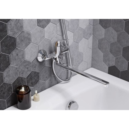 Santek Nico Bath mixer, long spout, with accessories, chrome-1
