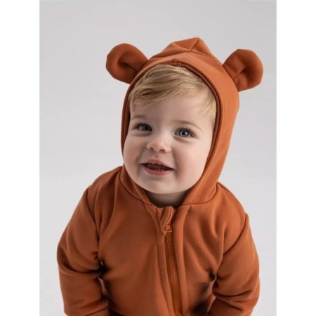 Children's jumpsuit with MOWBABY BALOO ears, height 80 cm, brown color-1