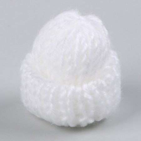 Knitted hat knitted, set 10 pcs., White color-2