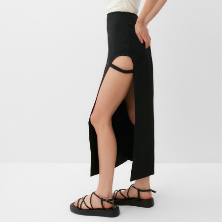 Women's skirt Midy Minaku: Classic Black Color, Rr. 48-3