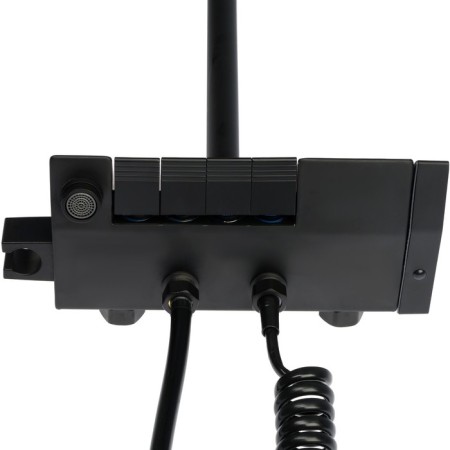 The shower system Zein Z3897, upper and vaporing watering can, PVC hose, temperature screen, black-16