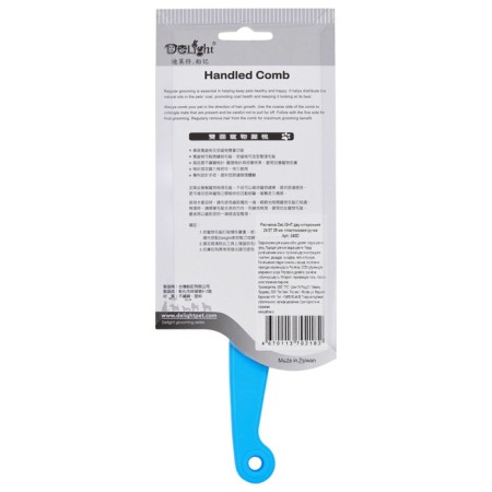 Delight comb, bilateral 24/37 teeth 25 mm, plastic handle, blue-5