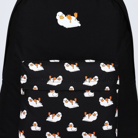 School textile "Ducks", with a pocket, black color-2